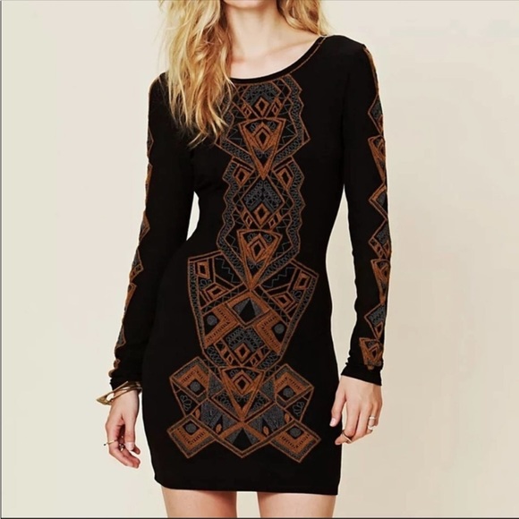Free People Aztec Princess Bodycon Dress XS - Picture 7 of 11